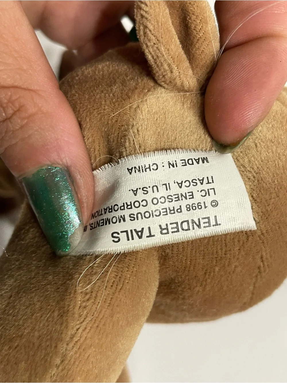 9” Precious Moments Tender Tails Reindeer Deer Great Condition loose mouth tread